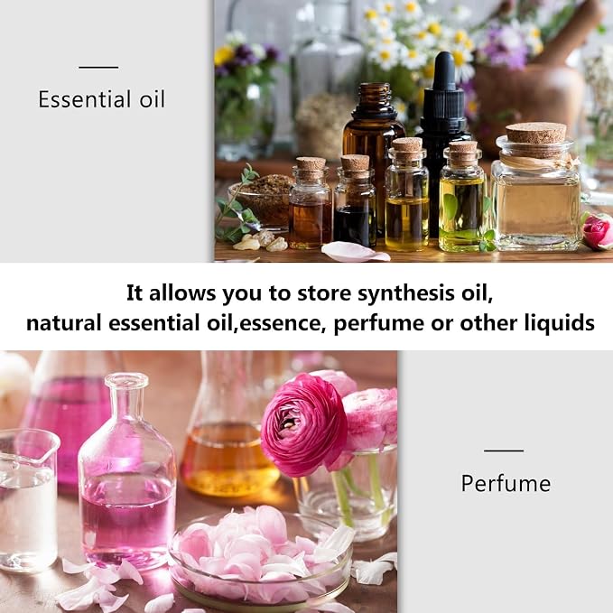 12pcs 8ml Glass Essential Oil Roller Bottles with Star-shaped Roll-on Design, Refillable Perfume Bottle Kit with Silver Caps and Stainless Steel Balls, Portable Aromatherapy Oil