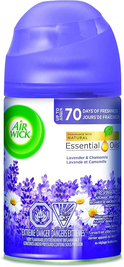 Air Wick Pure Freshmatic Refill Automatic Spray, Lavender & Chamomile, 1ct, Air Freshener, Essential Oil, Odor Neutralization, Packaging May Vary, Clear, 5.89 Ounce (6233877961)