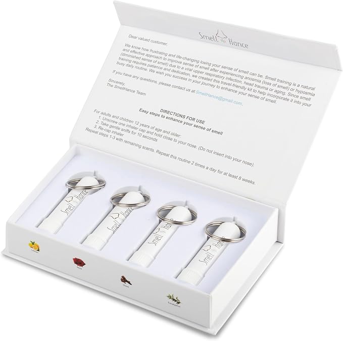 Smell Training Kit for Loss of Smell- 4 Pack Aromatherapy-Inhaler Set-Anosmia