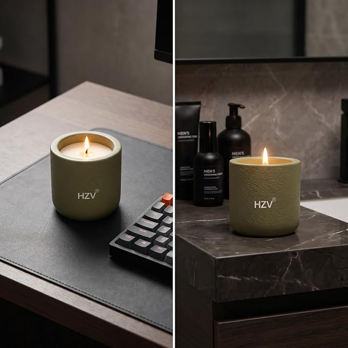 Manly Stress Relief Scented Candle for Men, Soy Wax Moss Forest Aroma Candle, 25H Long Lasting Clean Burning for Relax Meditation Yoga Spa, Unique Candle Gifts for Father Husband Boyfriend