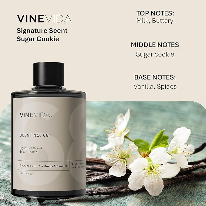 VINEVIDA [16oz] Sugar Cookie Fragrance Oil for Candle and Soap Making - Made in USA Natural Scents