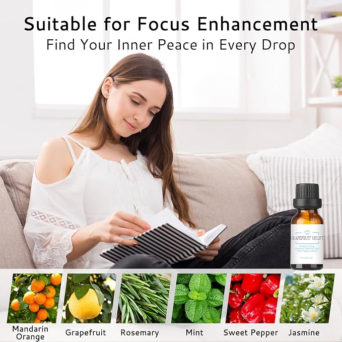 LOXIM Daytime Calm Collection Essential Oil Blends, Pure Natural Essential Oils Set of 3, Fragrance Oil Perfect for Humidifiers, Diffuser, Candle Making, Gifts - Rosemary, Sandalwood, Rose