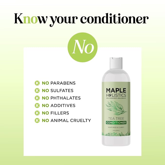Tea Tree Conditioner for Dry Hair - Tea Tree Oil Conditioner for Oily Hair and Sulfate Free Conditioner for Dry Hair - Cleansing Conditioner and Tea Tree Dry Scalp Care with Tea Tree Oil for Hair