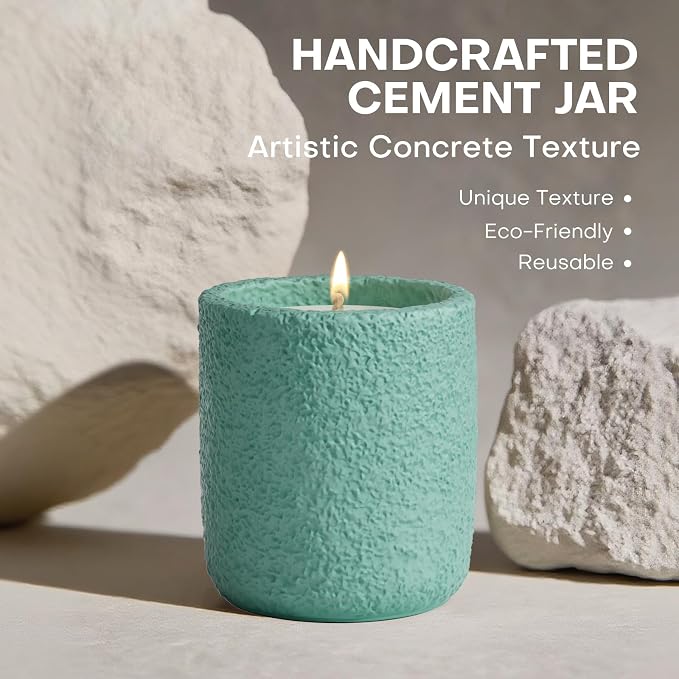 Scented Candles for Home, Soy Wax Candle Gift, Non-Toxic Cement Jar Candles, Luxury Aromatherapy for Stress Relief, Housewarming Gifts, Highly Scented, Home Décor, Lemongrass and Eucalyptus