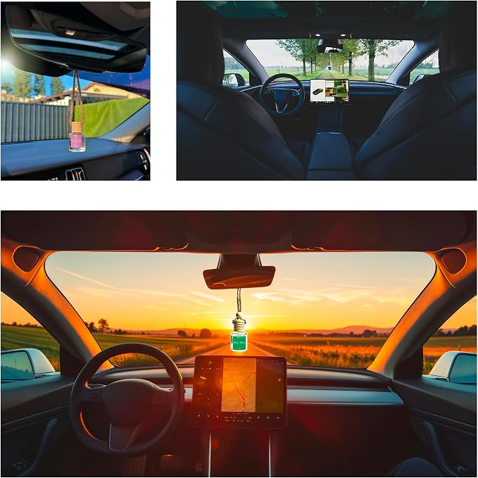Car Air Freshener Vanilla 2 Pack Hanging Air Freshener Diffuser, Cute Car Accessories Vanilla & Cake Air Freshner for Women & Men Gift, Non-Toxic Car Scent Long Lasting Oil Diffuser, Made in USA