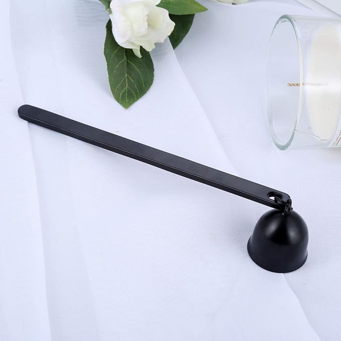 MUXSAM 1-Pack Candle Extinguisher Snuffer, Bell-Shaped Candlesnuffers - Stainless Steel Wick Flame Snuffer - Gift for Candle Lovers (Black)