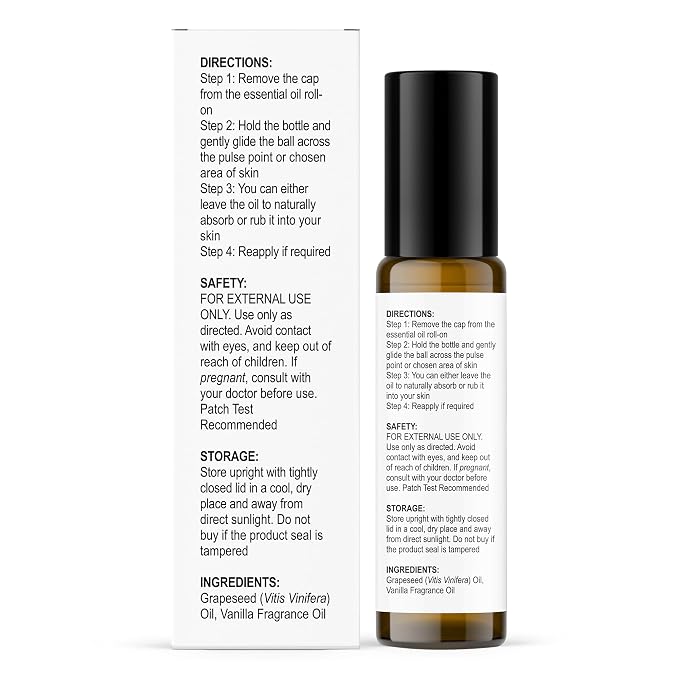 Majestic Pure Vanilla Fragrance Oil Perfume Roller, 0.3 Fl Oz | Long-Lasting Scented Oil, Vegan, Alcohol-Free