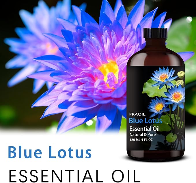 Blue Lotus Essential Oil, Blue Lotus Oil 4 Fl Oz 120ML for Diffuser Humidifier Yoga Cleaning DIY Candle Soap Making Essential Oils