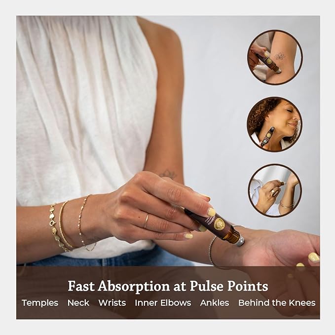 Silk Road Organic Patchouli Essential Oil Roll On, USDA Certified - Uplift Mood, Enhance Attraction, Ease Stress & Relax - 10 ml Aromatherapy Roller