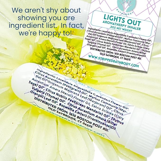 2-Pack LIGHTS OUT Aromatherapy Inhaler | Natural Sleep Support & Relaxation Aid | Essential Oil Blend for Calm & Mental Wellness | Natural Self-Care Gift | Handcrafted Sleep Inhaler Set