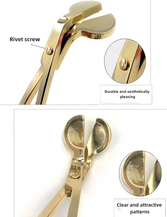 1 Pack Candle Wick Trimmer, Gold Wick Clipper Scissor Wick Cutter, Essential Tool for Candle Lovers/DIY Enthusiasts