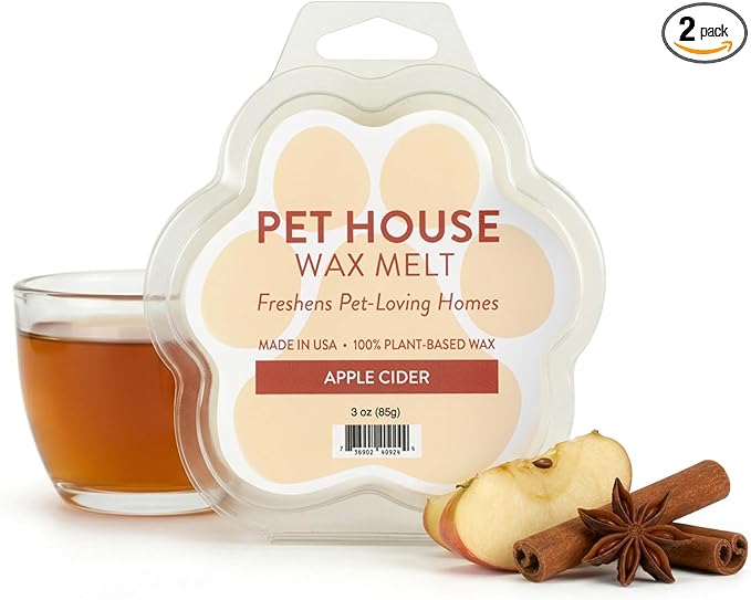 One Fur All Pet House Scented Wax Melts for Warmer - Long-Lasting Pet Friendly Plant Based Soy Wax Melts - Apple Cider Pack of 2