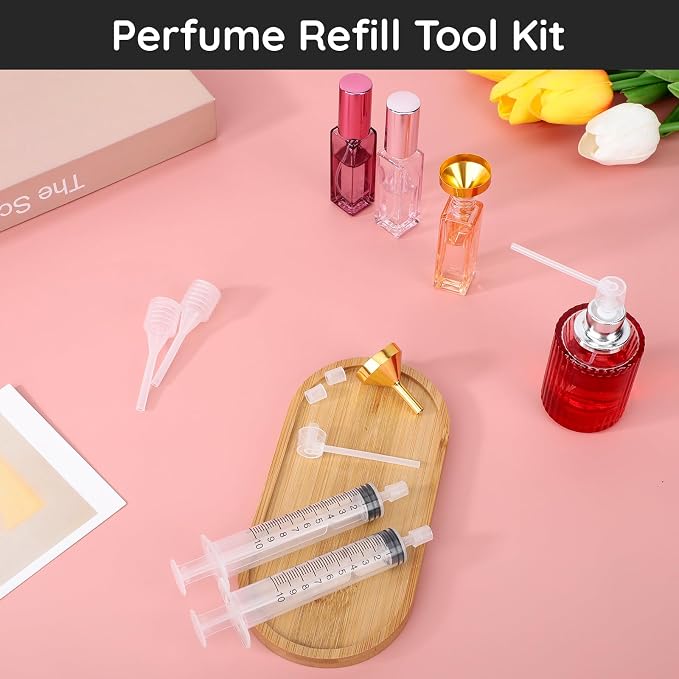 Segbeauty 8pcs Perfume Refill Kit, 10ml 0.34oz Plastic Perfume Travel Extractor Tools, Large Plastic Transfer Pump Funnel Dropper Scent Dispenser Transfer Tool Set for Refillable Cologne Atomize