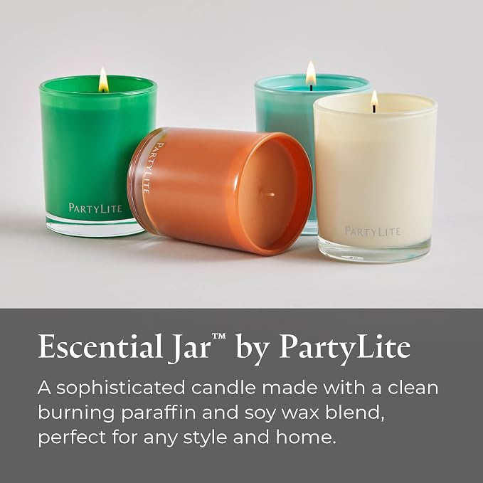 PartyLite Iced Snowberries Escential Jar™ Candle, Scented with Apple, Cranberry, Strawberry, Vanilla & Musk, 7.75oz 1-Wick Reusable Glass Jar, 50-Hour Burn, Aromatherapy Home Fragrance