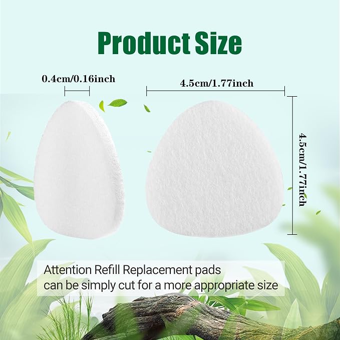 60 Pack White Refill Pads Compatible with Homedics Humidifier Essential Oil Diffuser Replacement Microfiber Triangle Tray Pads