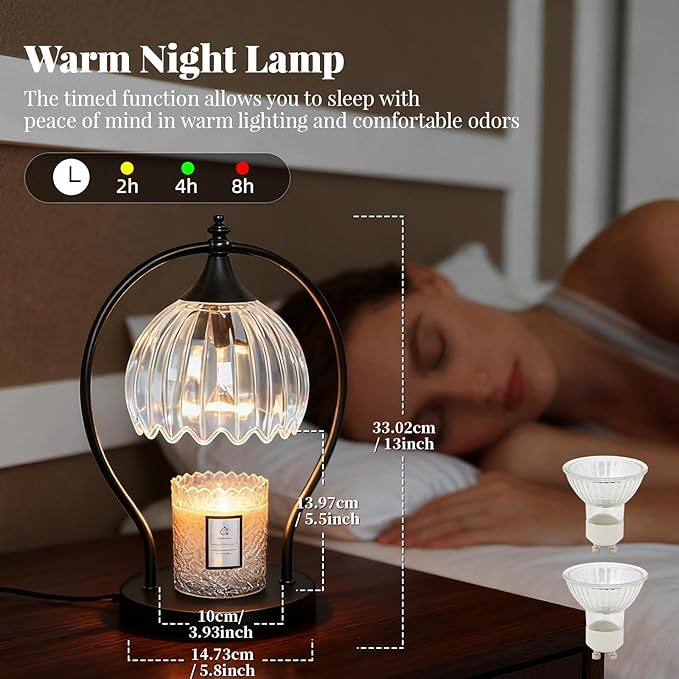GOODBUY Candle Warmer Lamp with Timer Dimmer - Candle Warmer for Jar Candles - Plug in Wax Melt Warmer Unique Birthday Gifts for Women Mom House Warming Gifts New Home Room Decor