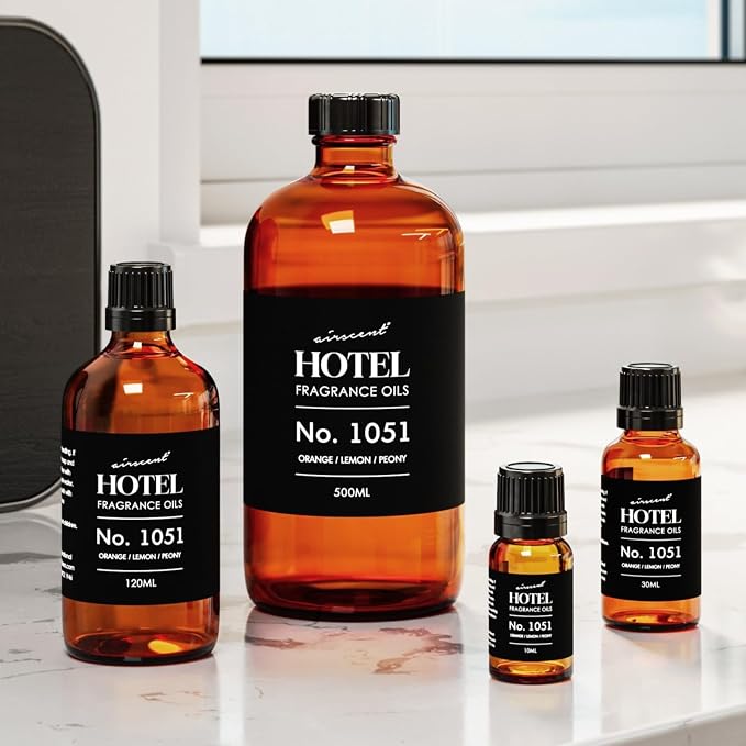 AirScent Citrus Zest Hotel Diffuser Oil No. 1051 - Orange Lemon Peony - Premium Fragrance Oil for Ultrasonic and Waterless Diffusers and Crafting - 120 mL, 4 fl oz Glass Dropper Bottle