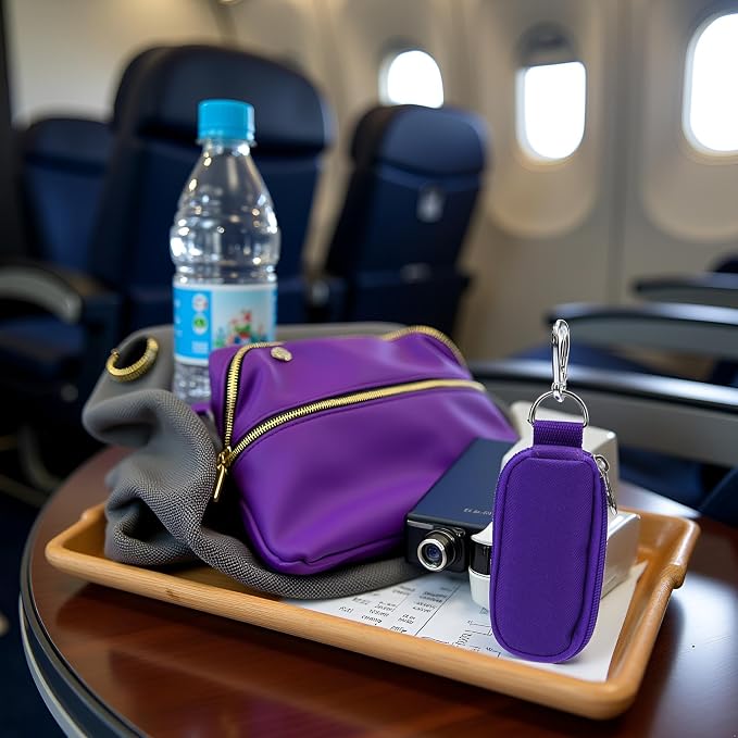 Jowxsx Purple Portable Small Essential Oils Keychain Pouch Kit for 5/10/15ml Carrying Travel Bag for Oil Bottles (without bottle) Bags and Cases