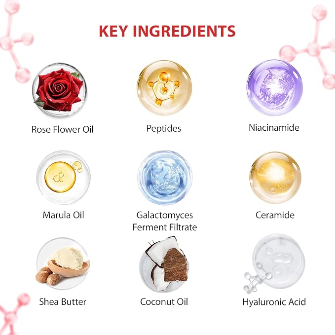 Gifts for Women, 32 Pcs Red Rose Bath and Body Basket Gifts for Women, Hydrating Face Skin Care Kit, Home Spa Self Care Gifts Basket Set, Birthday, Christmas, Mother's Day, Bridal Shower, Anniversary
