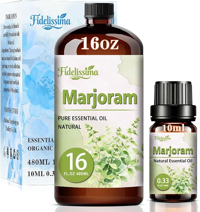 Fidelissima Natural Essential Oil Set,5 Scents Gift Kit–Marjoram,Coconut,Sandalwood,Gardenia,Rose,Fragrance Oil for Diffuser,Candle Soap Making,Personal Care with Glass Dropper