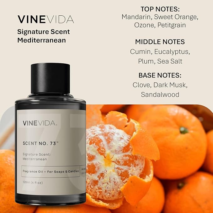 VINEVIDA [4oz] Scent No.73 Fragrance Oil for Candle & Soap Making - Made in USA Natural Candle Scents