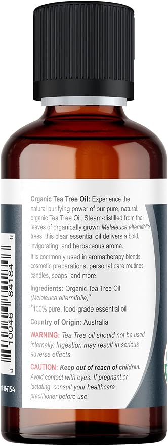 Viva Doria Tea Tree Essential Oil, USDA Certified, Organic Tea Tree Oil, 100% Pure, Natural Essential Oil, Undiluted, for Aromatherapy | Food Grade, 30 mL (1 Fluid Ounce)