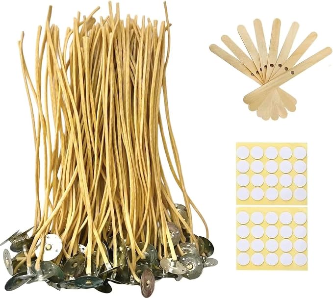 Candle Wicks 200 PCS 8 inch Hemp Candle Wicks 2.5mm Organic Beeswax Candle Wicks for Candle Making Edible Candle Wick for Butter Candle Hemp Candle Wick