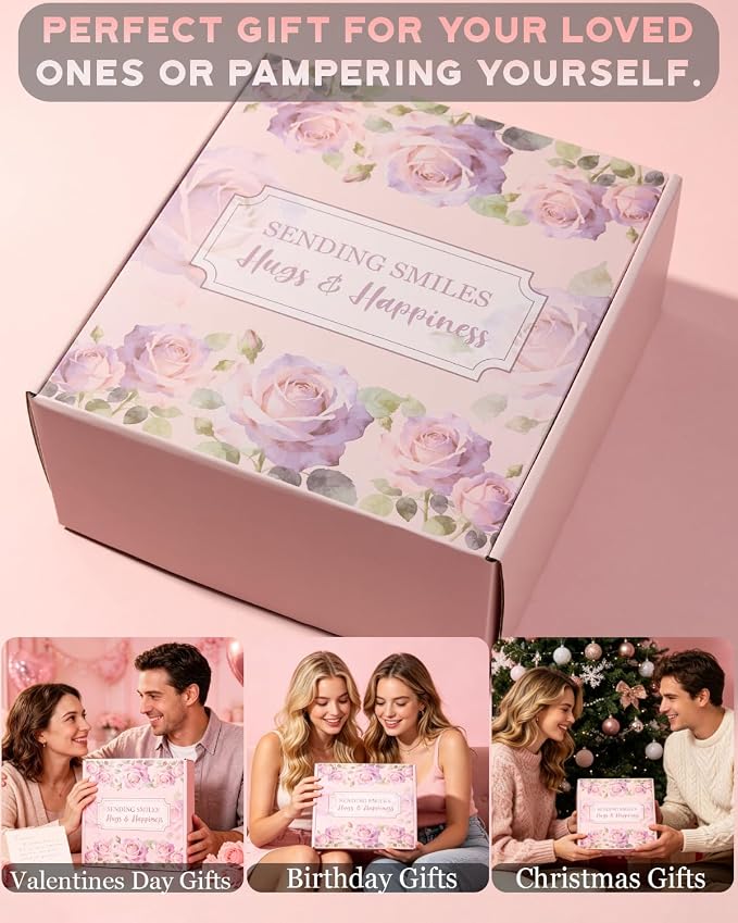 Gifts for Women, Teen Girl Gifts Trendy Stuff, 10PC Birthday Gift for Her, Girl, Teenage, Daughter, Sister, Best Friend Unique Rose Self Care Set Ideas Mothers Day Gift for Mom Wife Friendship Teacher
