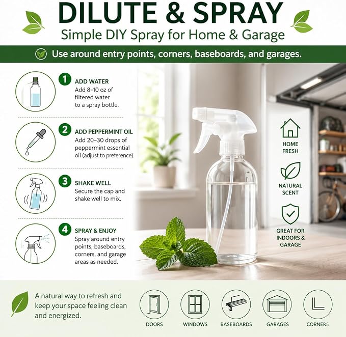 GreenHealth Peppermint Essential Oil – 32 fl oz (946 ml) – 100% Pure & Uncut – Strong Menthol Scent – Aluminum Bottle with Plug Cap – for Diffusers, Cleaning, DIY