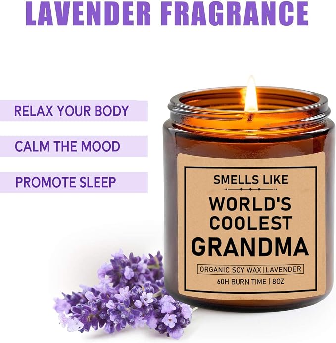 Smells Like World's Coolest Grandma Candle - Grandma Soy Candle - Funny Grandma Gift Candle - Mother's Day Gift - Smells Like Candle - Candle for Grandma - Happy Mother's Day