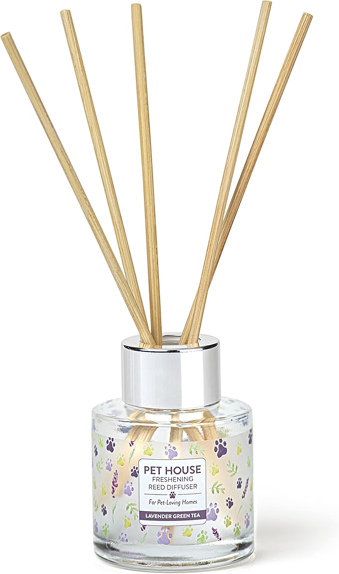 Pet House Lavender Diffuser - Long Lasting Pet Friendly Reed Diffusers for Home - Lavender Green Tea