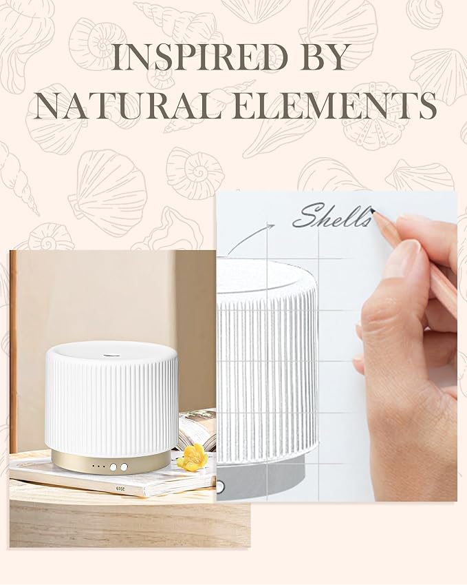 Essential Oil Diffuser - 280ml Ceramic Diffuser for Large Room & Commercial Use, 2.4MHz Aromatherapy Diffuser with Cool Mist Humidifier & Night Light, Ideal for Bedroom, Office, Yoga, Spa, Gifts