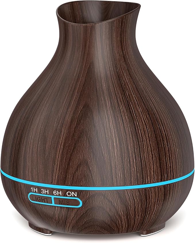 Aromatherapy Essential Oil Diffuser, 550ml Ultrasonic Fragrant Oil Large Room Humidifier, Diffusers for Home with Timer and Waterless Auto-Off, 7 Color LED Lights,Cool Mist Humidifiers