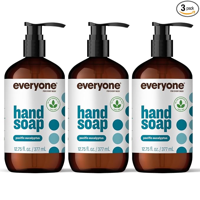 Everyone Liquid Hand Soap, 12.75 Ounce (Pack of 3), Pacific Eucalyptus, made with Essential Oils for Kitchen and Bathroom