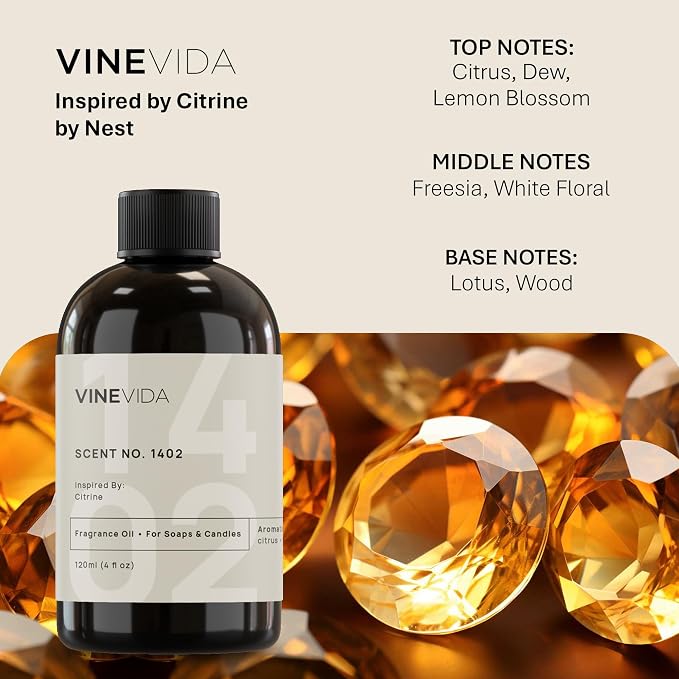 VINEVIDA 4oz Scent No.1402 Fragrance Oil for Candle & Soap Making - Natural USA Candle Scents