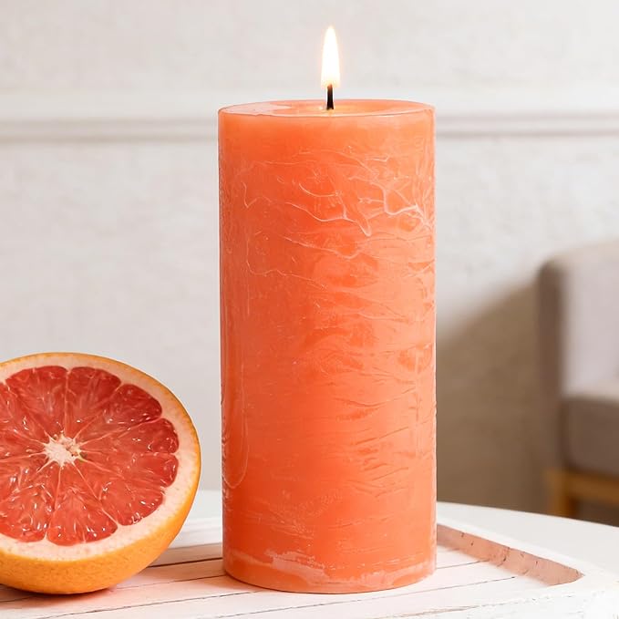 Fruity Scented Pillar Candle - 2.8x6 Inch, 75-Hour Burn, Pineapple & Grapefruit Luxury Aromatherapy Candle, Sweet Fruit Scent Pillar Candles for Home, Natural Fragrance Candle for Air Purify