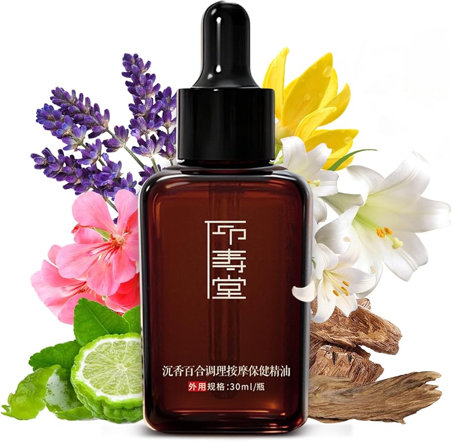 Tranquility Sleep Massage Oil 30ml (1 fl oz) – Premium Body Oil with Rare Agarwood (Oud) & Lily, Non-Greasy Fast-Absorbing Sweet Almond & Grapeseed – Eases Muscle Tension, Gua Sha & Relaxation Gift