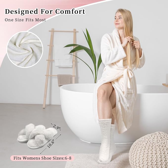 my novel things Birthday Gifts for Women, Bathrobe Set, Spa Robe and Slippers set with Scented Candle Self Care 7 Pack for Christmas Thanksgiven Valentine's Day Gift Unique for Her Mother Mom Girl