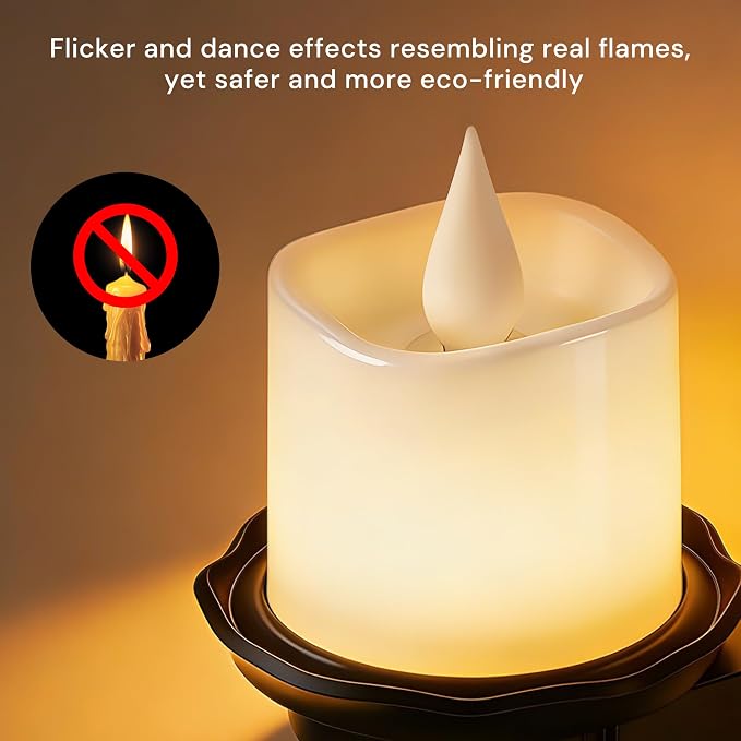 L LOHAS LED Flameless Candle Night Light, Flicker Night Lights Plug into Wall 2 Pack, Amber Candle Nightlight with Light Sensor, 0-100LM Dimmable LED Flickering Nightlights for Kids Hallway Bathroom