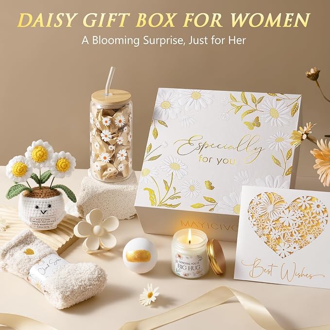 Birthday Gifts for Women Care Package Get Well Soon Gift Baskets, Unique Self Care Spa Gift Set for Women, Mothers Day Thinking of You Inspirational Gifts for Womens Mom Her Friends Sister Teen Girls