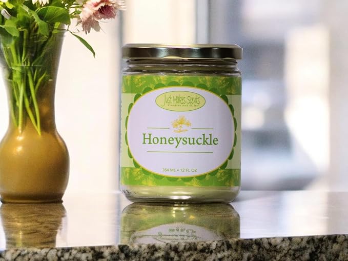 Honeysuckle Scented Blended Soy Candle | Hand Poured Spring Candles | Made in The USA by by Just Makes Scents Candles & Gifts (12 oz)