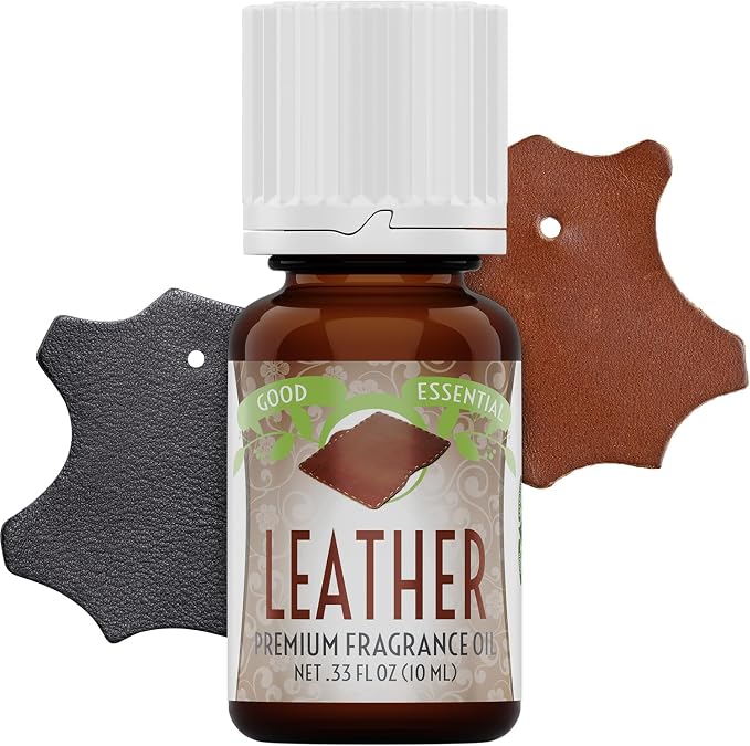 Good Essential Professional Leather Fragrance Oil, 0.33 Fluid Ounces - Leather Scent for Candle Warmers, Wax Melts, and Diffusers