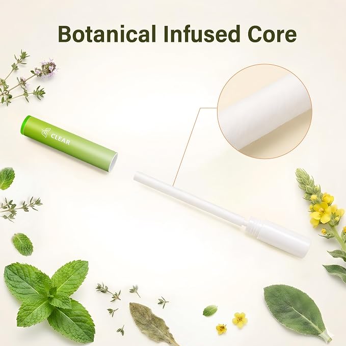 PUFFIAIR Botanical Fragrance Stick Set – Plant-Based Mullein, Thyme & Mint Botanical Scent, Portable Non-Electric Personal Fragrance Accessory, 2-Pack