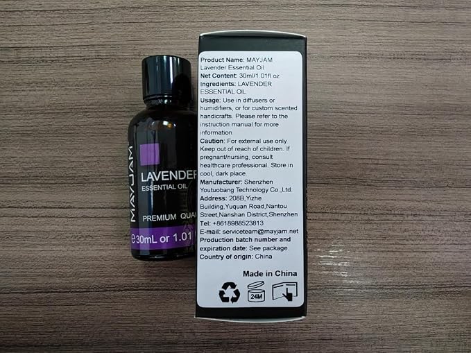 Lavender Essential Oil 30ML/ 1.01FL.OZ, MAYJAM Lavender Oil for Massage, Diffuser, Soap Making, Long Lasting Scents