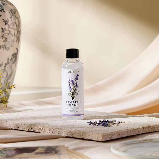 Airkeep Reed Diffuser Oil Refill/Lavender Thyme/3.38oz（100ml/1 Pack/Scented Oil Refill for Reed Diffuser Home Fragrance for Bedroom, Bathroom Office Home Decor