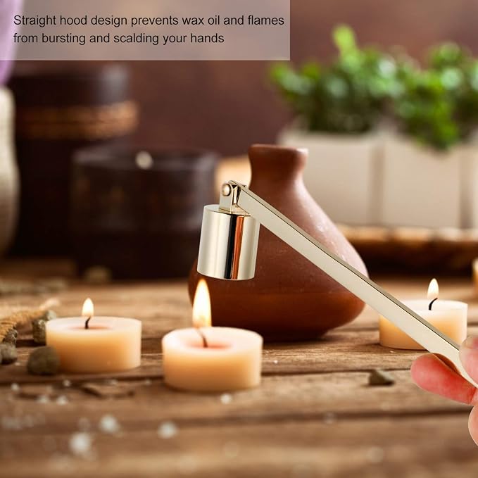 Metal Candle Snuffer 6.69 Inch Ergonomic Candle Extinguisher with Straight Hood Design for Safe Flame Dousing and Wax Protection Accessory