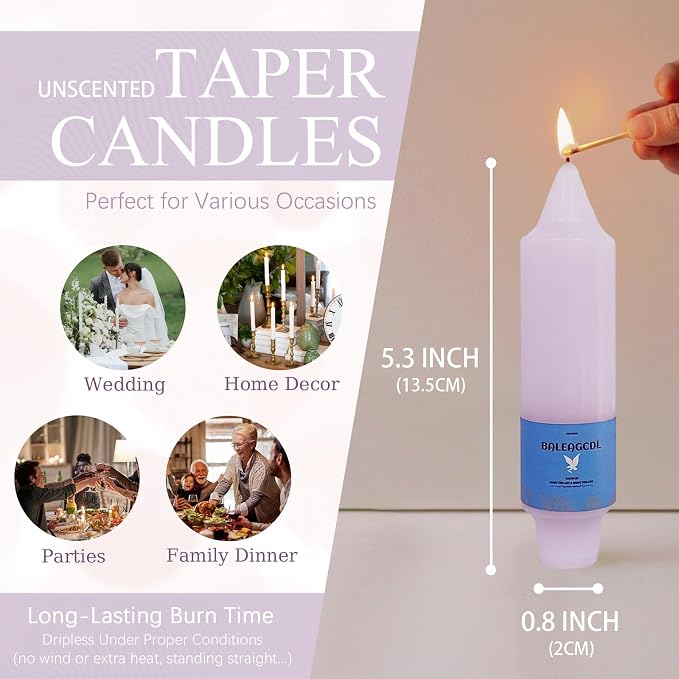 Smokeless Candlesticks Short Taper Candle,Unscented 5 Inches Gradient Pink Candle Sticks Dripless Tapered Candles for Home Décor Gifts
