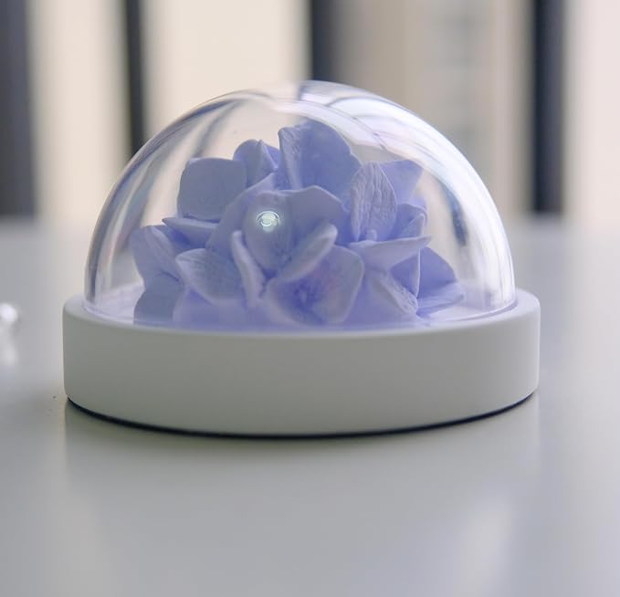 Essential Oil Passive Flower Diffuser -Non-Electric Peony Flower Porcelain Aromatherapy Diffusers for Small Mini Room, Desk Decorative, Bathroom (Purple, Hydrangea)