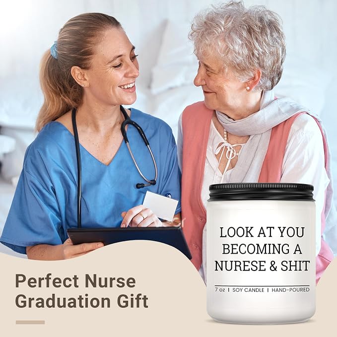 Funny Nurse Gifts for Women, Birthday Christmas Graduation Thanksgiving Nurse Day Nurse Week Gift for Nurses, Nurses Practitioner Gifts - Lavender Scented Candle