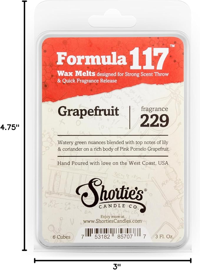 Shortie's CANDLE CO. Fruit&Berry Wax Melts Variety Pack-Formula 117-Coconut Lime Verbena, Grapefruit, Lemon Blueberry-3 Highly Scented 3 Oz. Bars-Made With Natural Oils-Fruit&Berry Warmer Wax Cubes